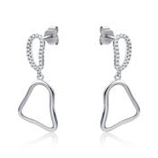 sterling silver drop earrings with stoneset bale image