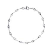 bracelet - silver beads. (7 inches- 19cm) image