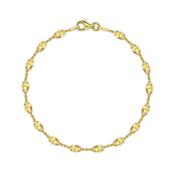 silver goldplated dia cut oval bead bracelet 7'' 19cm image