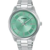 lorus quartz gents stainless steel teal dial bracelet watch image