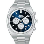 lorus quartz chronograph gents stainless steel blue dial bracelet watch image