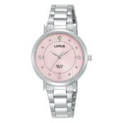 lorus solar ladies stainless steel pink dial bracelet watch