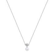 Rosato Azzurra Sterling silver short necklace, 21 white cubic zirconia, 1 natural pearl image