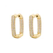 Rosato Bianca Sterling silver errings, gold plating, 176 white cubic zirconia image