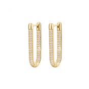 Rosato Bianca Sterling silver earrings, gold plating, 120 white cubic zirconia image