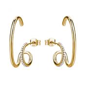 Rosato Bianca Sterling silver double earrings, gold plating, 44 white cubic zirconia image