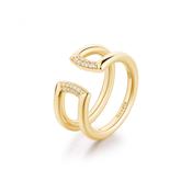 Rosato Bianca Sterling silver ring, gold plating, 22 white cubic zirconia image