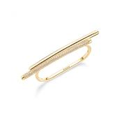 Rosato Bianca Sterling silver ring, gold plating, 112 white cubic zirconia