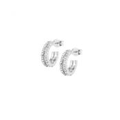 Rosato Cubica Sterling silver hoop earrings, 32 white cubic zirconias image