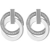 jette earrings silver 925 rhodium plated with cubic zirconia image