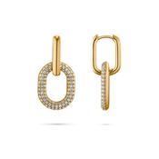 jette earrings silver 925 yellow gold plate with cubic zirconia image