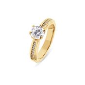 jette ring silver 925 yellow gold plate with cubic zirconia size55 image