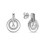 jette earrings silver 925 rhodium plated with cubic zirconia image