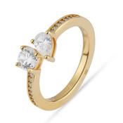 jette ring silver 925 yellow gold plate with cubic zirconia size57 image