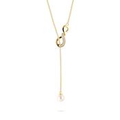 jette necklace silv925 yellow gold plate with cubic zirconia shell pea 50cm image