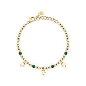 talismani bracelet heart steel yellow gold plated agat grn 16+3cm