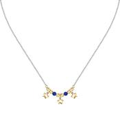 talismani necklace star steel&amp;yellow gold plated agat blue 40+5cm image