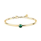 morellato 18k gold plated cerchi bangle stainless steel 6cm green cz