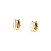 creole earring hoop oval steel yellow gold plated 1.6x1.1cm image