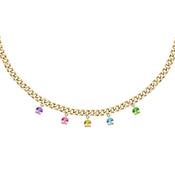 morellato 18k gold plated poetica necklace +colorful crystals 38+7cm image