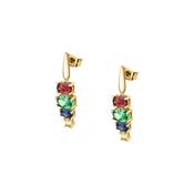 morellato 18k gold plated colori earrings  4 pcs cz stones image