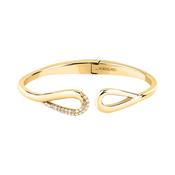 morellato 18k gold plated design bangle stainless steel yg crystal 60x50mm