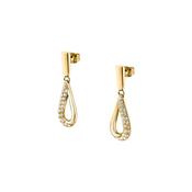 morellato 18k gold plated design earring stainless steel yg crystal 30x9mm image
