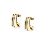 morellato 18k gold plated vintage bold earrings stainless steel gold plated crystal 2cm image