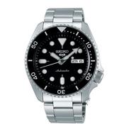 seiko 5 automatic black dial stainless steel watch