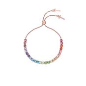 ted baker melrah icon rose gold tone rainbow crystal slider bracelet image