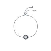 ted baker cherla: crystal button adjustable bracelet silver tone,black, clear crystal image