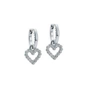 ted baker amora: crystal halo heart huggie earrings silver tone, clear crystal