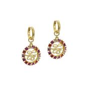 ted baker molika: monogram crystal huggie earrings gold tone