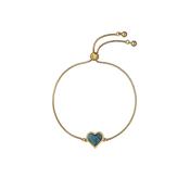ted baker fallon: faceted stone heart adjustable bracelet gold tone