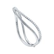 ted baker wavie: jewelled wave hinged crystal pearl silver tone bangle bracelet