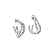 ted baker wayva: jewelled wave crystal silver tone large hoop earrings