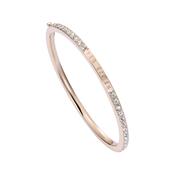 ted baker claudia: narrow crystal hinged bangle bracelet rose gold tone clear crystal image