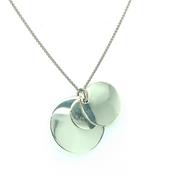 silver triple disc pendant 20mm diameter on 40cm chain    a image