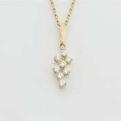 9k yellow gold double diamond-shaped pendant with white cz no chain image