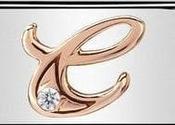 Nomination Rose Gold with White Stone Letter C Charm image