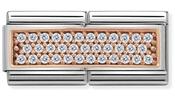 Nomination Rose Gold Pavé with White Stones Double Charm image