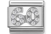 Nomination Silver with White Stones Number 60 Charm image