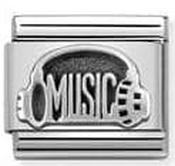 Nomination Silver Oxidised Music with Headphones Charm image