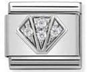 Nomination Silver with White Stones Diamond Charm image