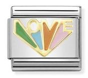 Nomination Yellow Gold and Enamel Rainbow of Love Charm image