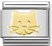 Nomination Yellow Gold Cat Face Charm