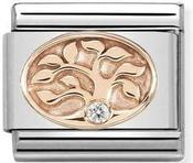 Nomination Rose Gold and White Stone Tree of Life Charm image