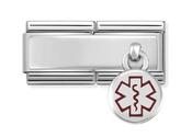 Nomination Silver Engravable with Medical Alert Drop Double Charm