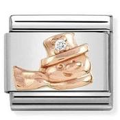 Nomination Rose Gold with White Stone Snowman Charm image
