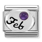 Nomination Silver February Birthstone Amethyst Charm image